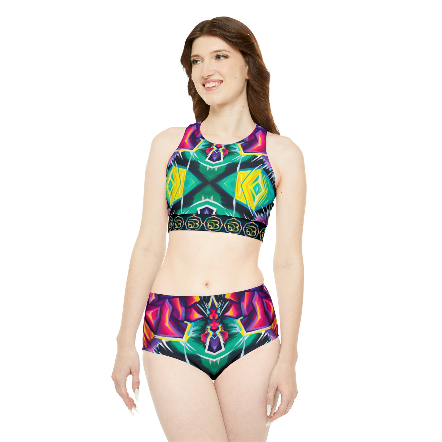 Seasonless Sizzle - Vibrant Dance Energy Sporty Bikini Set