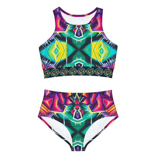 Seasonless Sizzle - Vibrant Dance Energy Sporty Bikini Set