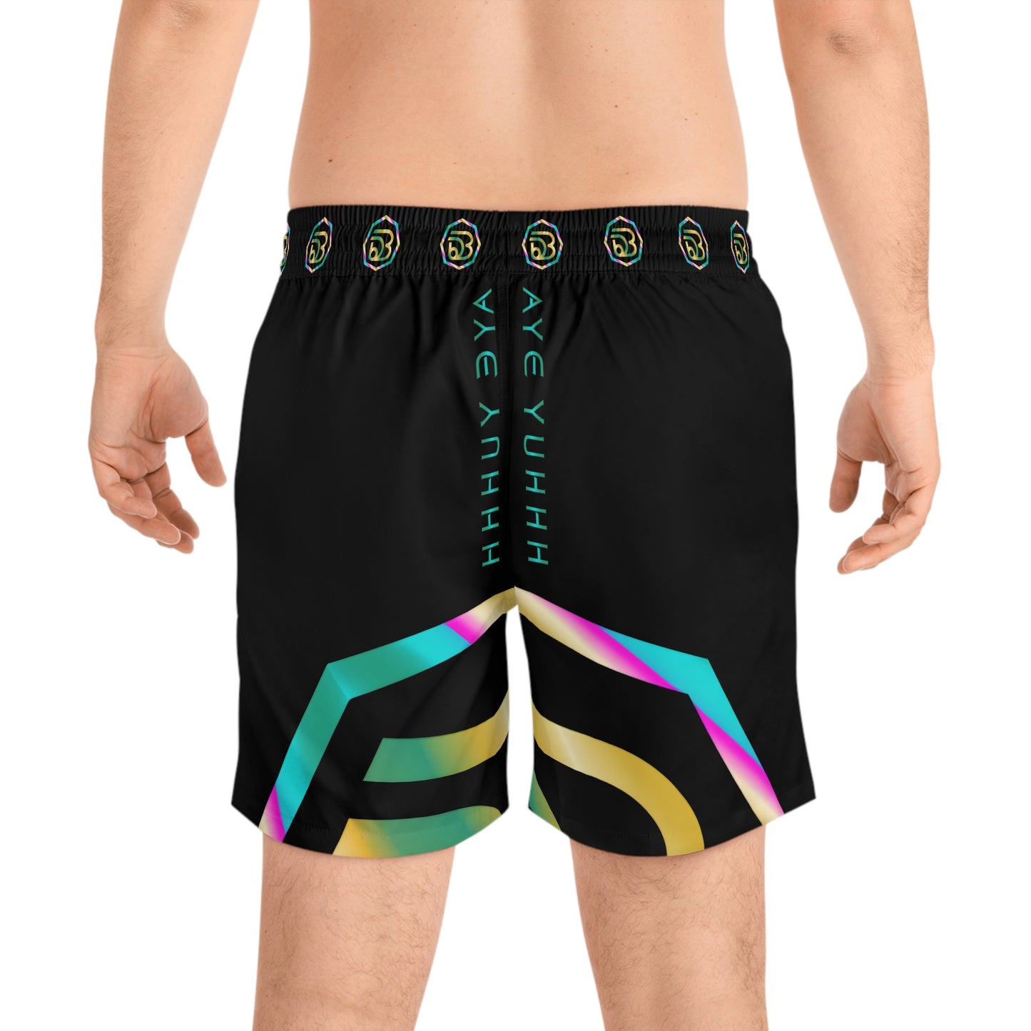 Men's "AYEYUHHH" Mid-Length Swim Shorts