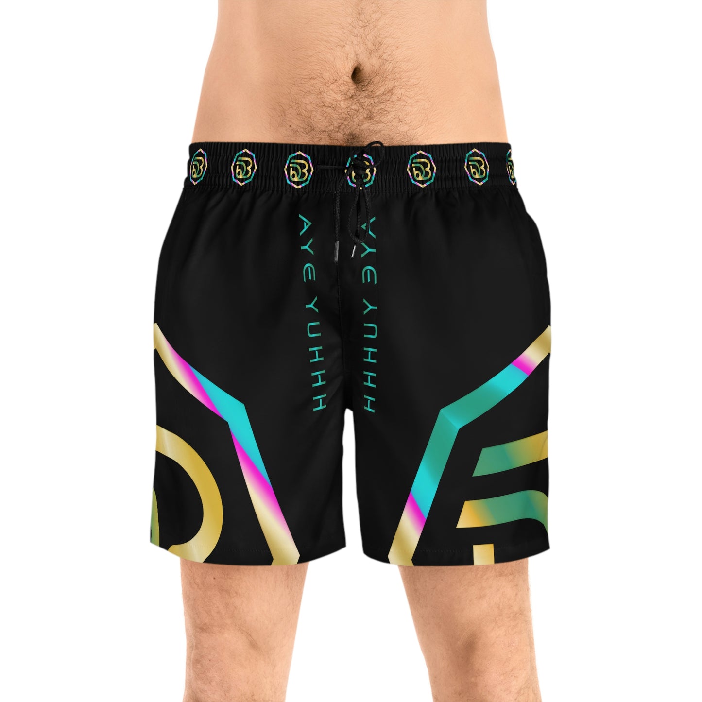 Men's "AYEYUHHH" Mid-Length Swim Shorts